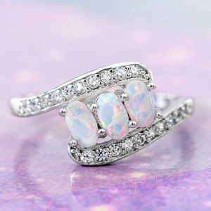 Opal Ring, size 7, 925 Sterling Silver Charmed Aroma